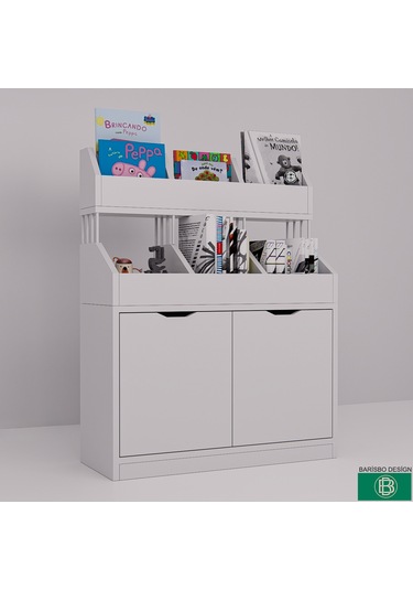 Kitaplık & Çok Amaçlı Oyuncak Dolabı Depolama Alanlı