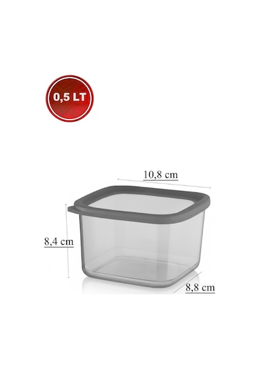 42'li Set Premium Saklama Kabı Şeffaf - Gri