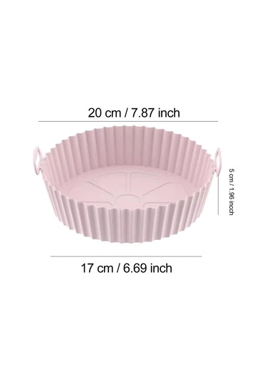 Pembe 22/24 Cm Yuvarlak Silikon Hava Fritöz Pişirme Sepeti Astarı Airfryers  20 Cm
