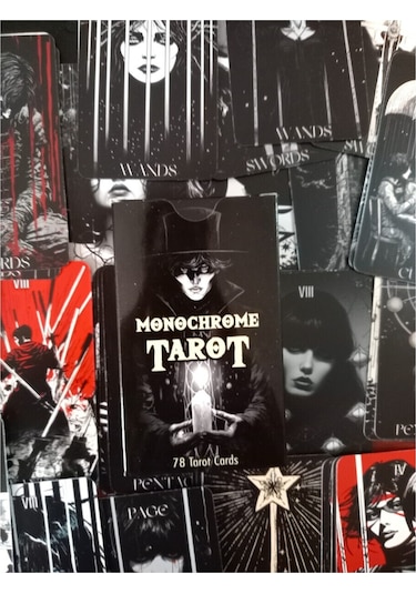 English Tarot 78 Cards İngilizce Tarot Kartı - Monochrome Tarot