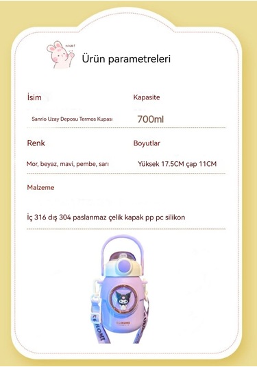 Lyon Yugui Köpekçocuk Sevimli Saman Termos Fincanı Mavi