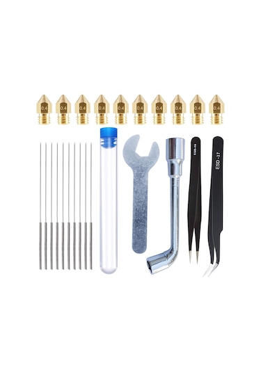 25 Adet 3d Baskı Araç Kiti, 10 Adet 0.4mm Nozul + 10 Adet 0.35mm 20pcs