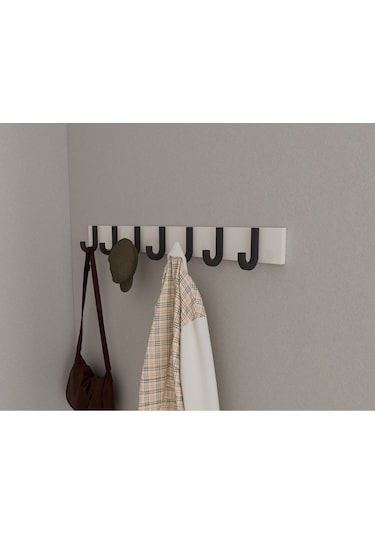 Hepsi3boyutlu Modern Duvar & Kapı Baston Askılık - 7 Adet Siyah J Askılık - Model No : 6 Siyah