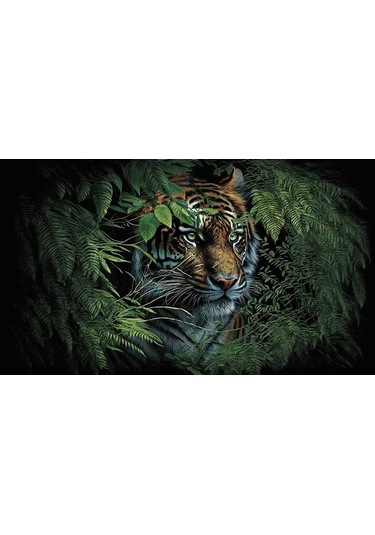 Kaplan Ve Yaprak Temalı Duvar Kağıdı Baskı