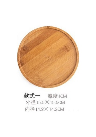 Yaozixa Ev İçi Bitki Süsleri İçin Bambu Materyalden Yapılmış Dayanıklı Süs Tabağı - Dış Çap 15.5 Cm, İç Çap 14.5 Cm