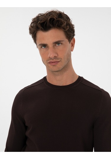 Pierre Cardin Erkek Koyu Kahverengi Kazak /triko 50315763-vr084 Koyu Kahverengi