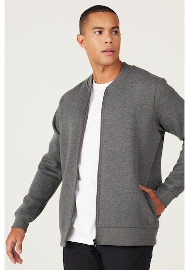 AC&Co / Altınyıldız Classics Erkek Antrasıt Melanj Standart Fit Normal Kesim İçi Polarlı Kolej Yaka Pamuklu Sweatshirt Ceket Antrasit Melanj AC&Co / Altınyıldız Classics Erkek Antrasıt Melanj Standart Fit Normal Kesim İçi Polarlı Kolej Yaka Pamuklu Sweatshirt Ceket Antrasit Melanj