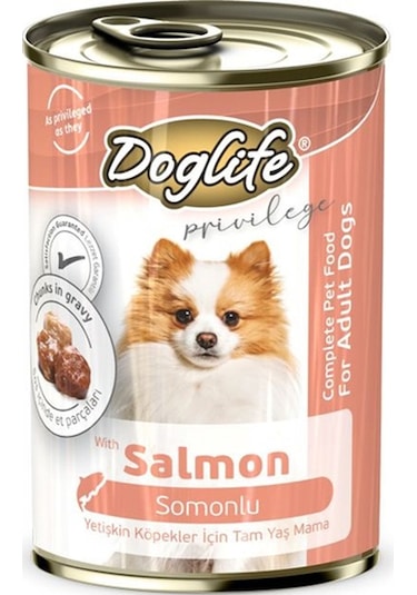 Doglife Somonlu Yetişkin Köpek Konservesi 12 x 400 G