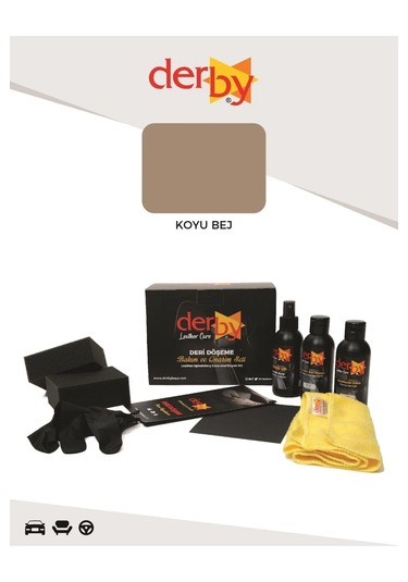 Derby Koyu Bej Deri Döşeme Ve Direksiyon Boyama 3 Lü Set