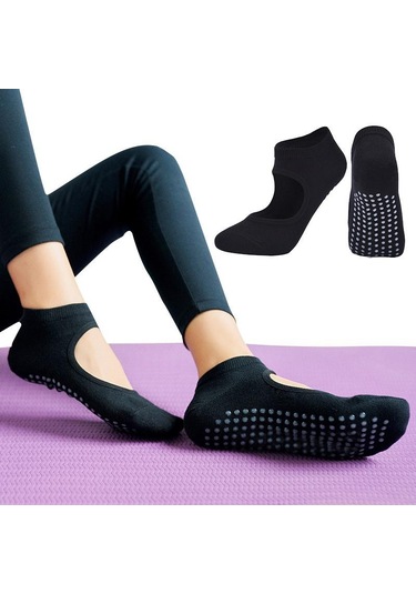 Gri Kadınlar İçin Yoga Çorap Moda Kaymaz Çorap Bale Pilates Dans Ev Kat Çorap