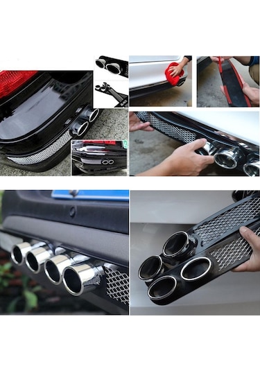 Araç Arka Difüzör Tampon Yapıştırma Egzoz Görünümlü Sportif Ve Agresif Oto Aksesuar