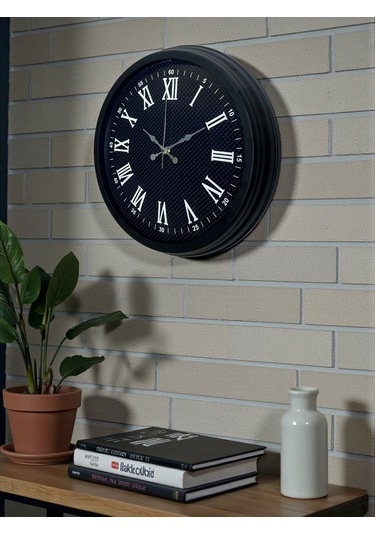 Luxury Black 40 Cm Metal Duvar Saati