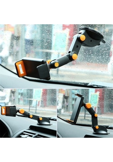 Wisdomselect 360 Derece Dönen Araç Telefonu Tutucu Siyah Vantuzlu H456u8