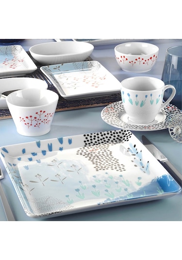 Kütahya Porselen Tan Kahvaltı Takımı 32 Parça Çok Renkli