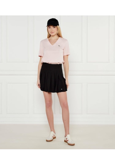 Lacoste V Yaka Organik Pamuk Bayan T-shirt Açık Pembe