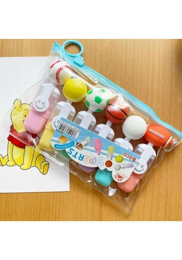 Top Figürlü 6 Lı Fosforlu Kalem Sarı