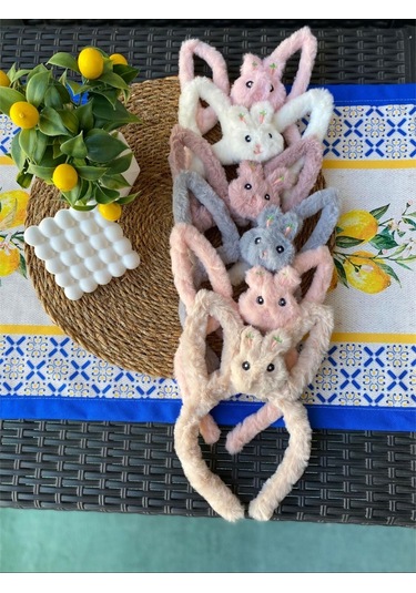 6'lı Settavşan Peluş Taç Renkli Çok Renkli