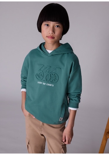 Mayoral Yeşil Erkek Çocuk Kapüşonlu Sweatshirt 7401 Yeşil