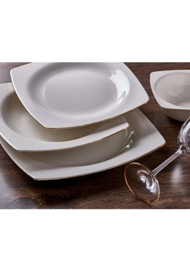 Bernardo Twinkle Gold 53 Parça Yemek Takımı Beyaz - Altın