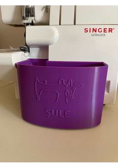 Singer Overlok Çöp Kutusu Fire Kabı Xl Kişiye Özel Mor 14sh654 14