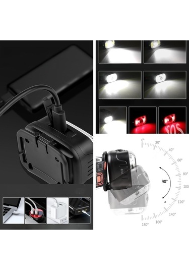 Soulader Mini Usb Led Far, Süper Parlak Işık Veren Kompakt Aydınlatma Sensörü Siyah