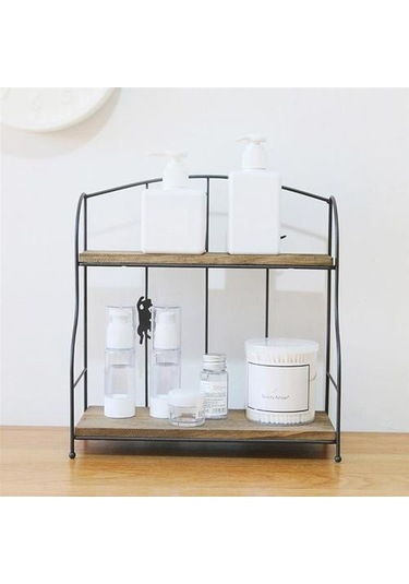 Narin Depolama Rafı Çift Katmanlı Raf Güzellik Tutucu Raf Kedi Metal Organizatör Ev Mutfak Banyo İçin Depolama Tutucular & Amp Raflar 3