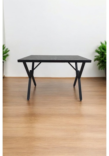 Perla Siyah Mermer Desenli Çok Amaçlı Mutfak Ve Çalışma Masası Siyah Mermer