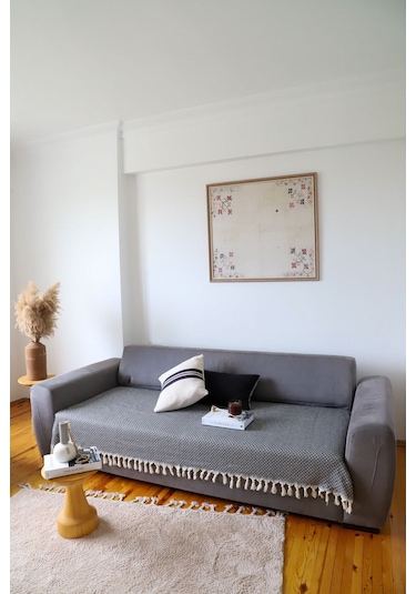 Yıldız Siyah Oturma Yerini Kapatan Koltuk, Çekyat, Kanepe Örtüsü/ Şalı 115x200 Cm Siyah