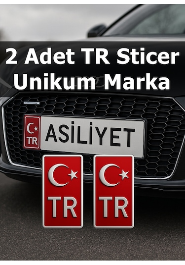 Peugeot Rcz Uyumlu Kabartmalı Yapışkanlı 2 Adet Tr Plaka Sticker
