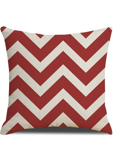 Kuzey Avrupa Geometrik Keten Yastık 45 45 Cm-13 Ekru