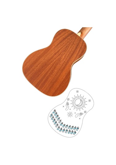 ukulele akorcetveli tablosu stickeri etiketi BARİTON-TENOR-KONSE