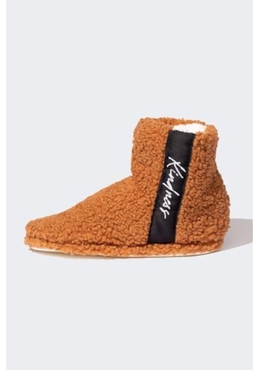 DeFacto Kadın Pelüş Düz Taban Ev Botu D4713AX24AUBN450 Kahve Kahverengi