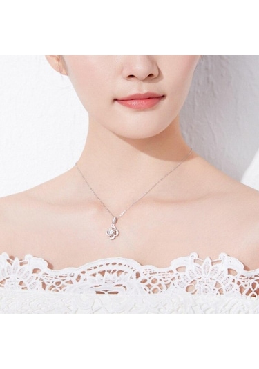 Sarı Bague Ringen 1ct 6.5mm D Renk Mozanit Kolye 925 Ayar Gümüş Kolye Yıldönümü Şanslı Düğün Pırıltılı Kolye Hediye