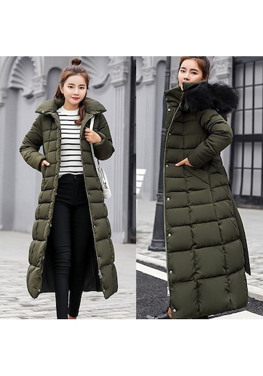 Barbora Günlük Kışlık Tam Boy Şişme Kadın Mont Bt180Haki1