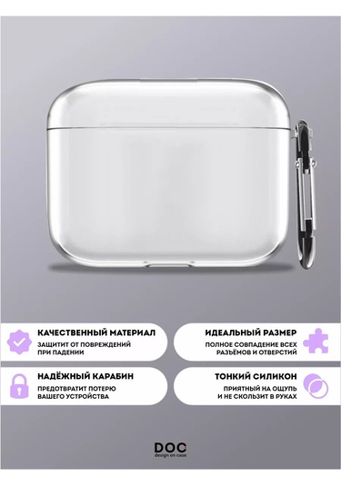 Designoncase Aipods Uyumlu Pro/Aipods Uyumlu Pro 2 İçin Şeffaf Kılıf 246867138 Beyaz