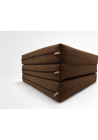 Kahverengi Katlanır Sünger Misafir Yer Yatağı Ve Balkon Minderi 7cm Kahverengi