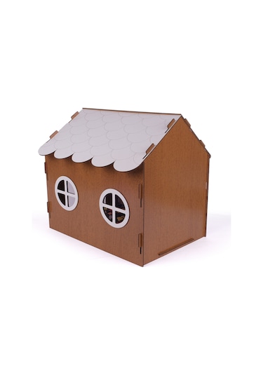 Ahşap Özel İsim Baskılı Dekoratif Köpek Evi-kulübesi, Küçük Irk Köpekler İçin Kulübe, Köpek Kulübesi Kahverengi