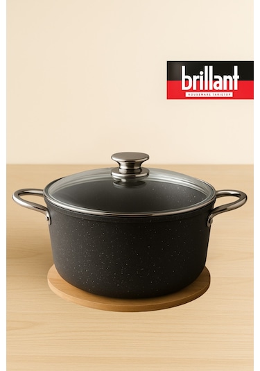 Brillant Tencere Stone Derin 24 Cm 4,5 Litre Antrasit Antrasit