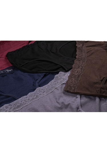 Nicoletta Bordo Kadın Külot Büyük Beden 5 Li Paket Likralı (455808076) Bordo