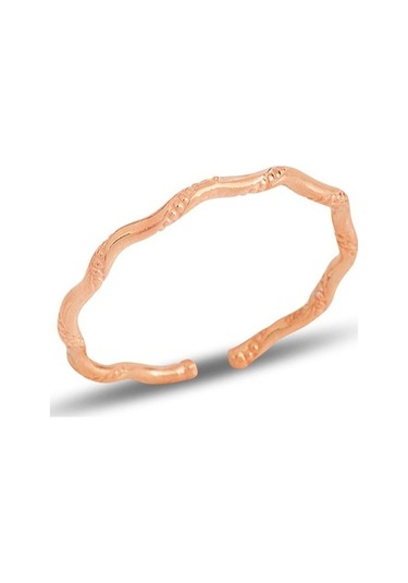 Gümüş Rose Ayarlamalı Ince Burgu Yüzük