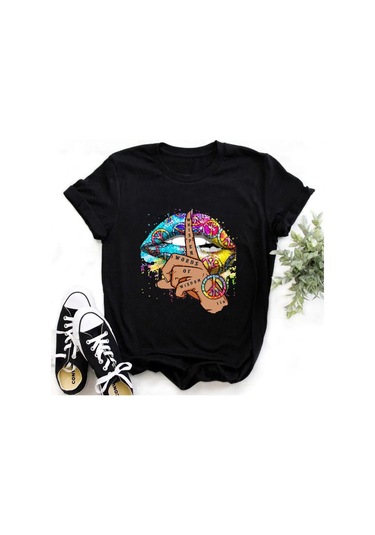 Snapbuy Ejderha Baskılı Kadın T-shirt - Rahat Polyester Gömlek - Genç Kız Üsterkek Nane