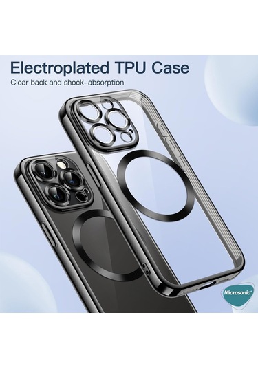 Microsonic Samsung Galaxy Uyumlu A37 Kılıf Magsafe Luxury Electroplate Siyah -