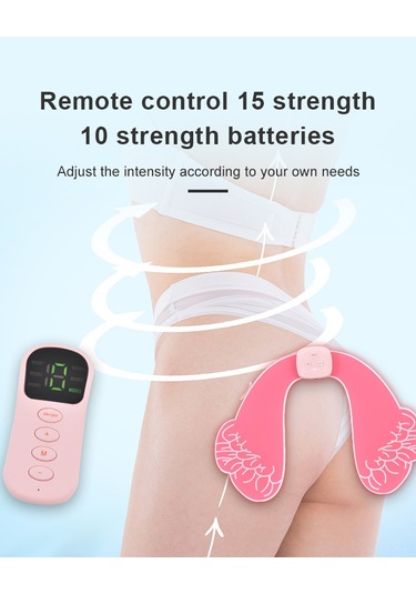Teltree Ems Teknolojili Kalça Masaj Aleti - Usb Şarj, 15 Kademeli Uzaktan Kumandalı Pembe Çok Renkli