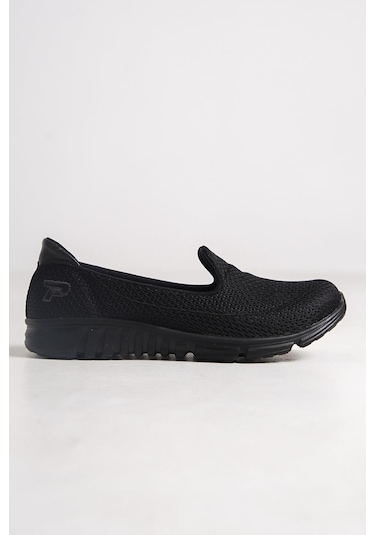 Kadın Fileli Bez Yazlık Spor Babet Siyah