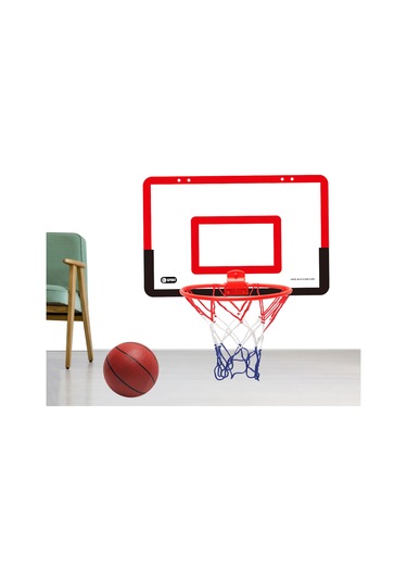 Ranyeek Çocuklar İçin Pvc Minik Basketbol Seti - 40x26cm Duvar/daire Montajlı, 11cm Top, Pompa Ve Halka İle - Spor Becerileri Geliştirici Oyun