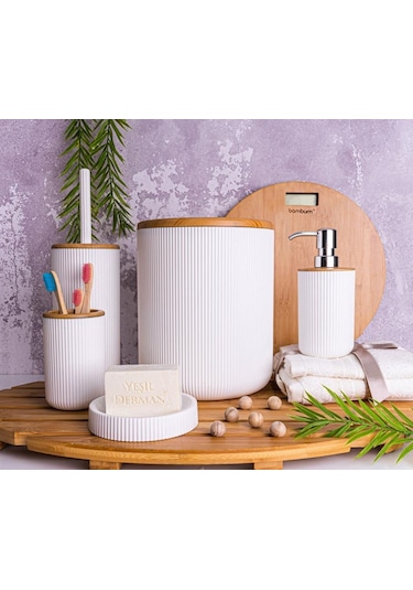Bambum Lena - Banyo Seti Beyaz 5 Parça Beyaz