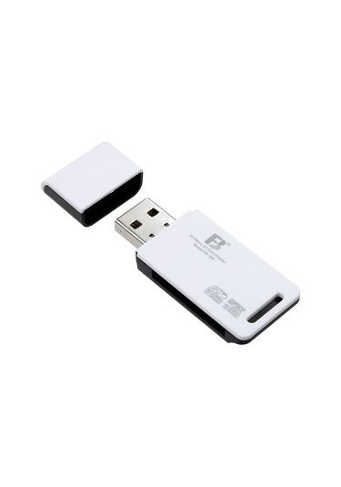 Fosenze Fb360 Usb 2.0 Çift Taraflı Tf/sd Kart Okuyucu, Fotoğraf Makinesi İçin Çok Fonksiyonlu Beyaz Kart Okuyucu