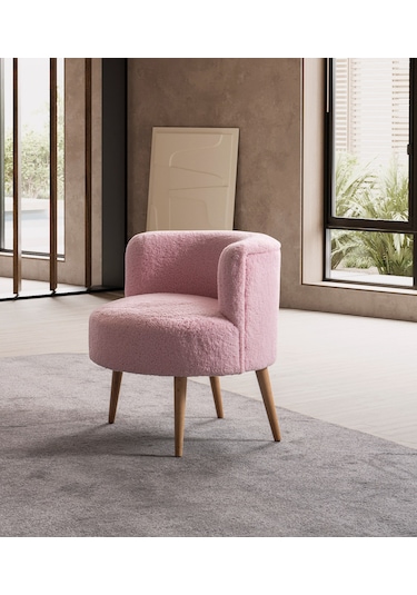 Panda Çay Seti Berjer Ve Puf Takımı Salon, Balkon, Ofis 2 Li Takım Pembe Pembe