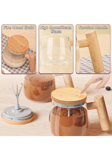 Isıtma Tabanı Ve Kapağı Olan Elektrikli Kendiliğinden Karıştıran Kupa - Cam Karıştırma Kabı Diğer