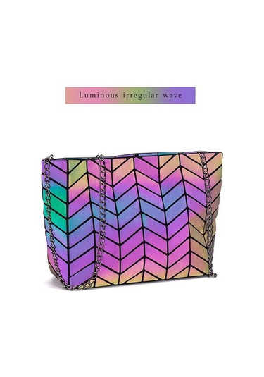 Messenger Çanta Kadın Zincir Çanta Moda Aydınlık Geometrik Sling Çanta Omuz Askısı Kadın Bolsas Feminina 5 Siyah